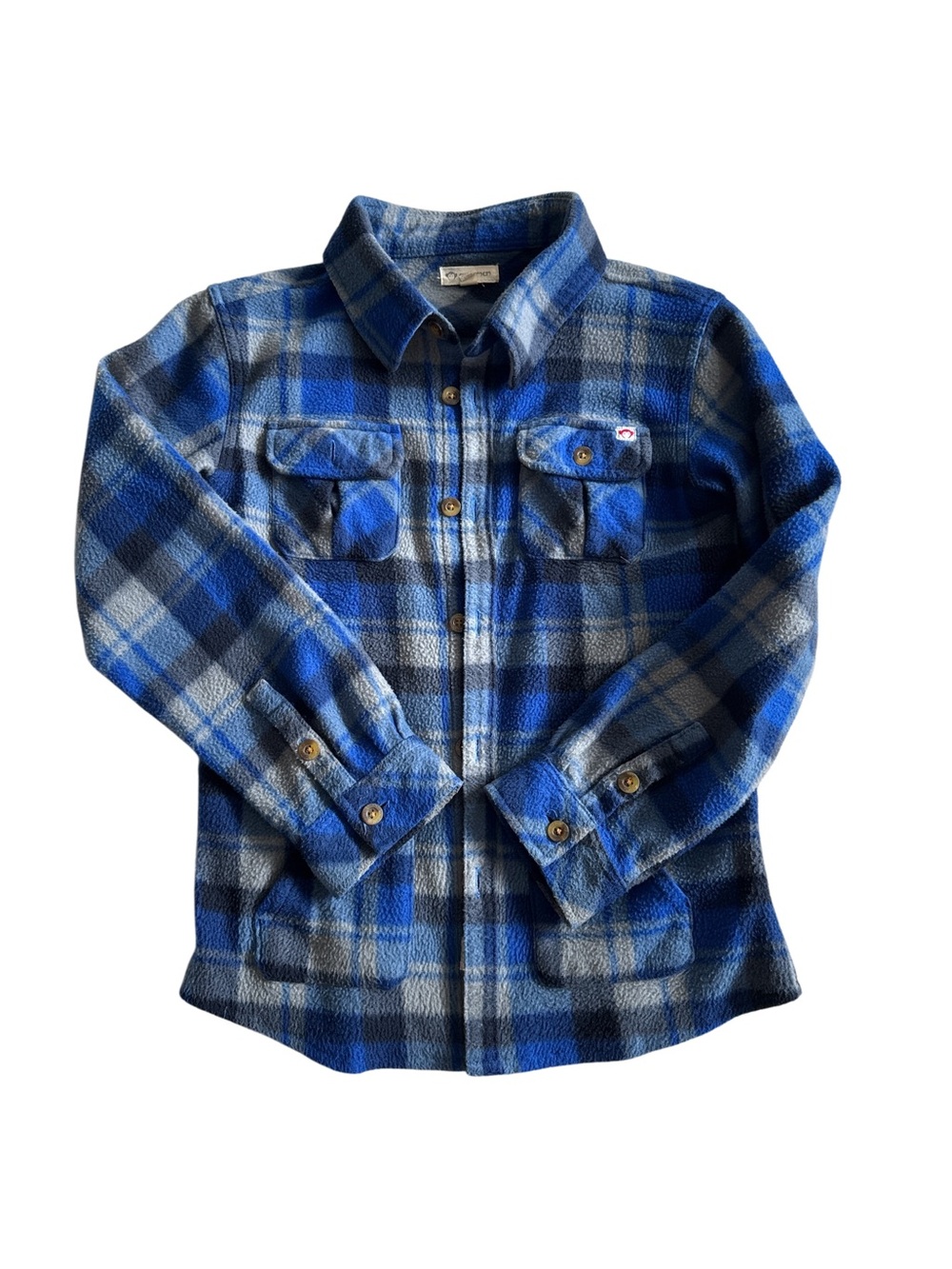 Appaman Blue and Gray Plaid Flannel Button-Down